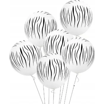 Balónek Velké balónky Zebra bílé skvrny 30 ks zvířata zoo safari