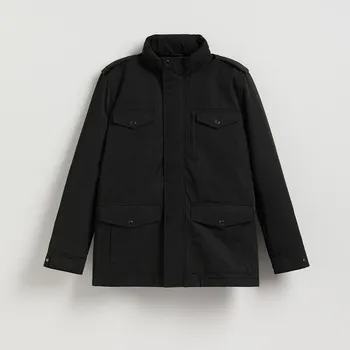 Dámský kabát Reserved - Voděodolná bunda s kapucí - černý - 678IE-99X - 678IE-99X-XXL