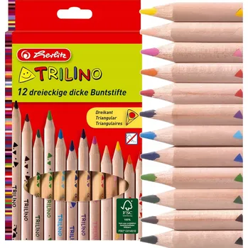 Kresba Herlitz Trilino 12barevné dřevěné Pastelky
