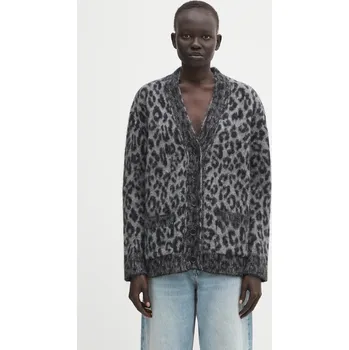 Dámský svetr Kardigan s příměsí vlny z alpaky Anine Bing banks, M, šedá, 90X