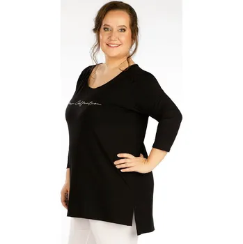 Dámská tunika LITEX s 3/4 rukávem černá Barva: černá, Velikost: XXXL