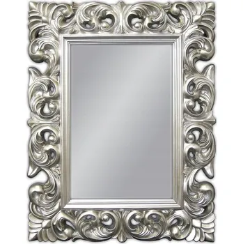 Zrcadlo Zrcadlo retro ve stříbrném rámu 70x90 cm PU049PM