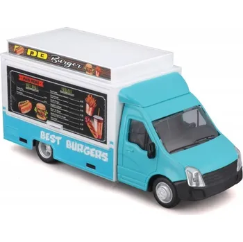 autíčko Bburago 1:43 Model Servisního Vozidla - Mobilní Food Truck, Detailní Miniat