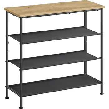 Botník TAYLOR ARTISAN s černou konstrukcí 75x71 cm, 3 police