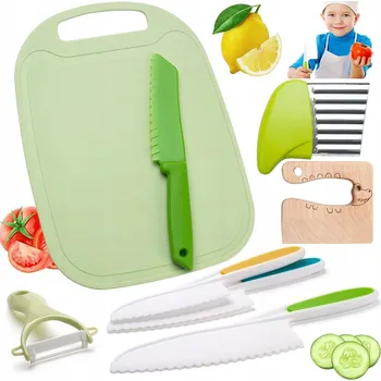 Kuchyňský nůž BEZPEČNÁ SADA KUCHYŇSKÝCH NOŽŮ A PŘÍSLUŠENSTVÍ PRO DĚTI 8 KS