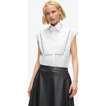 Dámská košile KOŠILE KARL LAGERFELD STUD DETAIL POPLIN SHIRT WHITE