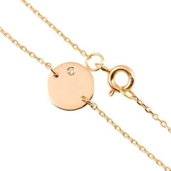 Náramek ŠPERKY-NM, Dámský náramek s diamantem růžové zlato 1890 Průměr ozdoby: 9mm