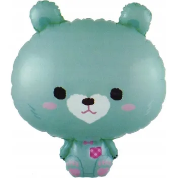 Balónek Velký fóliový balónek medvídek tyrkysový 46x63cm narozeniny