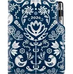 Diář DESIGN týdenní B5 2026 - modrá - Folk