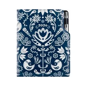 Diář Diář DESIGN týdenní B5 2026 - modrá - Folk