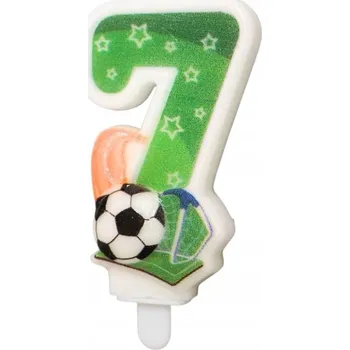 Dortová svíčka Fotbalová narozeninová svíčka číslice 7 sedm sedmička gól oslava párty
