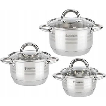 Hrnec Sada hrnců Elitehoff z oceli 6 ks 16/18/20 cm, indukční