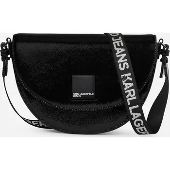 Kabelka KABELKA KARL LAGERFELD JEANS KLJ BOX LOGO SADDLE BAG GLOSSY BLACK