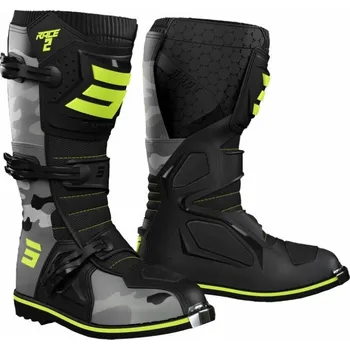 Moto kalhoty Shot Race 2 Kid camo-fluo žluté 34