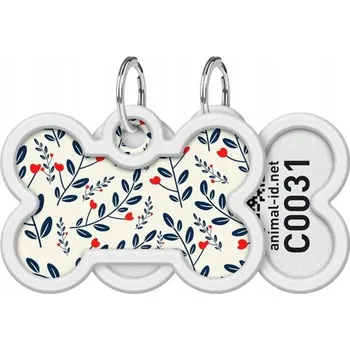 psí známka Identifikační známka ve tvaru kosti Collar bílá