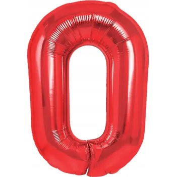 Balónek Fóliový balónek číslice 0 červený 40 cm k narozeninám
