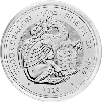 Stříbrná mince 10 Oz The Royal Tudor Beasts Tudor Dragon 2024