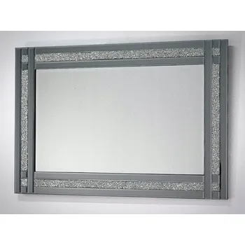 Zrcadlo Grafitové Zrcadlo s křišťály rámem, glam, 60x90 TM8023