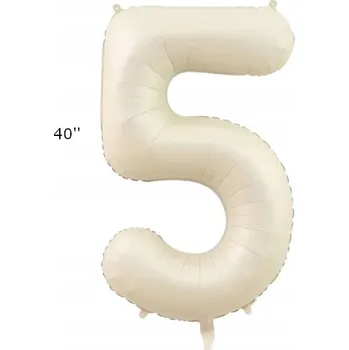 Balónek Fóliový balónek číslice BÉŽOVÁ 5 PĚTKA helium 100cm OSLAVA PARTY NAROZENINY