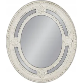 Zrcadlo Oválné zrcadlo s bílým matným rámem 62x72 cm PU027
