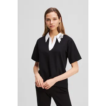 TRIČKO KARL LAGERFELD KARL SIGNATURE POLO BLACK