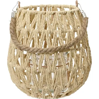 Svícen Papírová lucerna 21x22 cm, svícen s držadlem a skleněným kalíškem