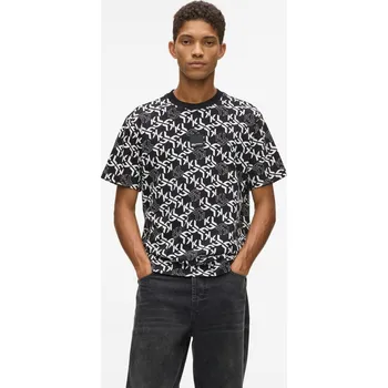 Pánské tričko TRIČKO KARL LAGERFELD JEANS KLJ REG SS MONOGRAM AOP TEE OUTLINE MONOGRAM AOP BLACK