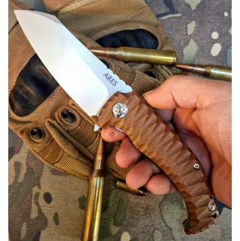 lovecký nůž Dachs Knives Ares Stonewash hnědý