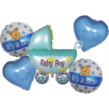 Balónek SADA BALÓNKŮ BABY SHOWER MODRÝ KOČÁREK