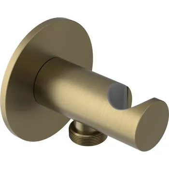 Sapho Držák sprchy kulatý, pevný, s vyústěním, zlato mat - SG203G