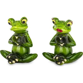 Obraz Dekorativní figurky meditujících žab, sada 2 kusů, 8,5x7,5x6 cm, symbol míru