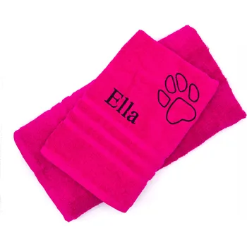 Pelíšek pro psa Pískací Potvůrky Ručník/osuška s výšivkou - růžová Barva výšivky: bílá, Velikost: Ručník 50 x 100 cm, Výšivka: Jméno