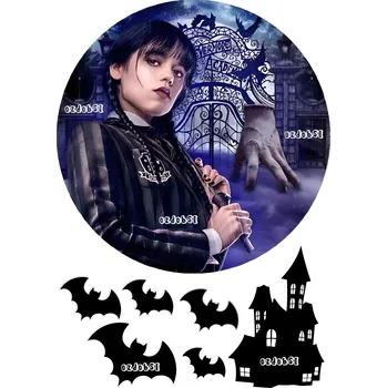 Jedlá dekorace na dort Wednesday č.5 jedlý papír - Úprava na přání +20 Kč / Fondánový list +40 Kč / Decor gel 50 g +39 Kč