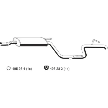 Tlumič výfuku Zadní tlumič výfuku ERNST 385039