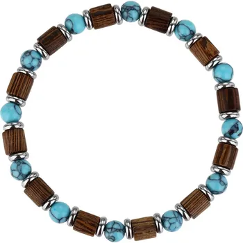 Módní doplněk Jan Kos jewellery Ocelový náramek s hnědým zirkonem STA-6909