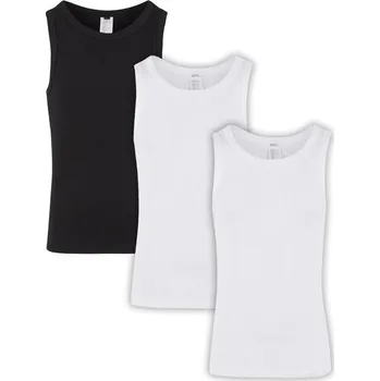 Build Your Brand Set 3ks: Pánské bavlněné tílko - Bílá / černá | L