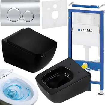 Klozet BPS-koupelny Podomítkový modul Geberit DuoFix s WC mísou YU-MTB-TR-03 + ovládací tlačítko Delta 20 chrom