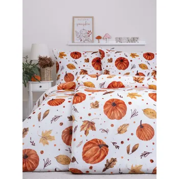 Povlečení MKLuzkoviny.cz Prodloužené povlečení mikroplyš Exclusive – Podzimní nálada 140 x 220, 70 x 90 cm nitěné knoflíky