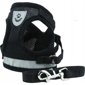 Vodítko pro psa Beztlakové postroje pro kočky + vodítko s odrazkou 120 cm, velikost S