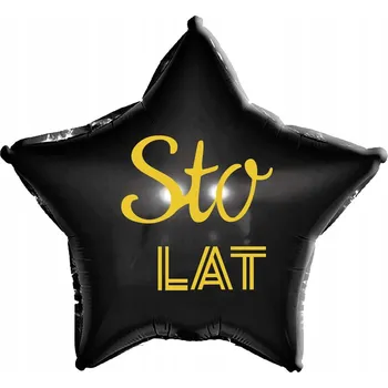 Balónek Fóliový balónek hvězda černá s potiskem Všechno nejlepší k narozeninám, na heliové plnění, 45 cm