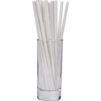 Jednorázové nádobí Słomki Papírové brčka BÍLÉ eko bio 25 ks