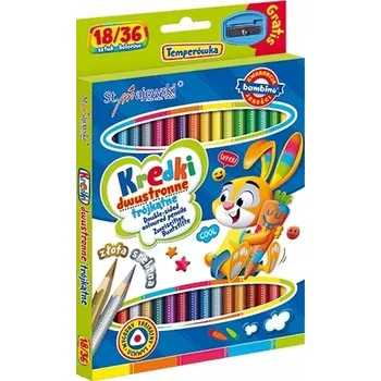 Pastelka Oboustranné Pastelky 18/36 18 ks 36 barev trojúhelníkové tužky DUO BAMBINO