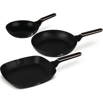 Berlingerhaus Sada pánví s titanovým povrchem 3 ks Black Rose Collection
