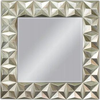 Zrcadlo Zrcadlo s 3D rámem stříbrné 100x100 cm PU150