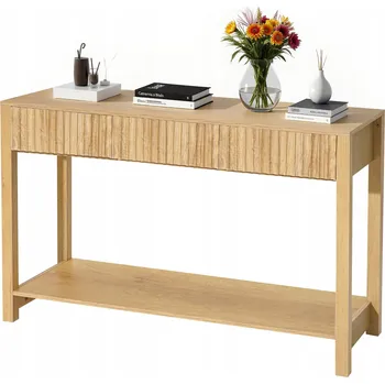 Konferenční stolek Konzolový Stolek Vevor odstíny béžové Přírodní dřevo 120 x 80 x 30 cm