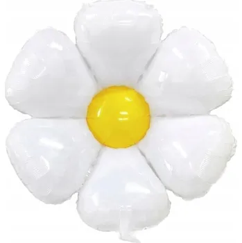 Balónek Fóliový balónek ve tvaru sedmikrásky 68x80cm KVĚTINA PÁRTY BÍLÁ