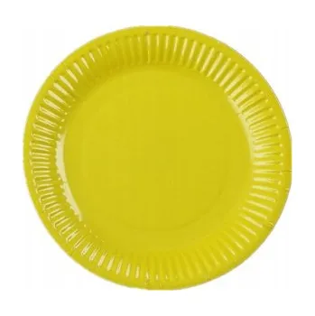 Talíř Papírové talířky žluté 18 cm narozeniny žluté