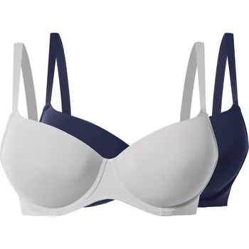 Podprsenka esmara® Dámská podprsenka XXL, 2 kusy (navy modrá / šedá, 90E)