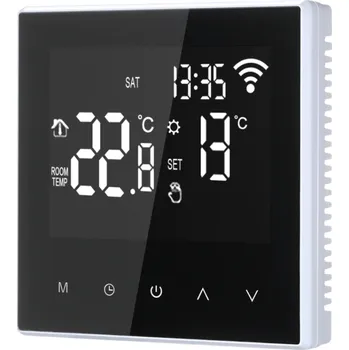 16A WIFI TUYA ČERNÝ POKOJOVÝ TERMOSTAT PANEL DOTYKOVÝ LCD DISPLEJ