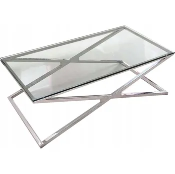 Konferenční stolek Stolek Euro-Home obdélníkový 130 x 70 x 40 cm stříbrný